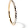Anel de ouro 14K com diamantes laterais 0,17CT