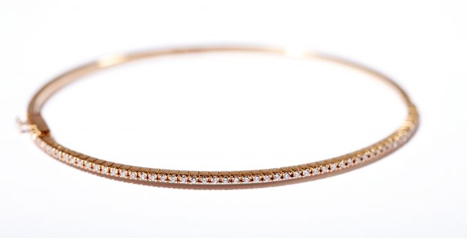Pulseira Rosa 14K com diamantes
